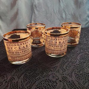 Set of 4 Vintage 1776-1976 Declaration Of Independence Bicentennial Glasses